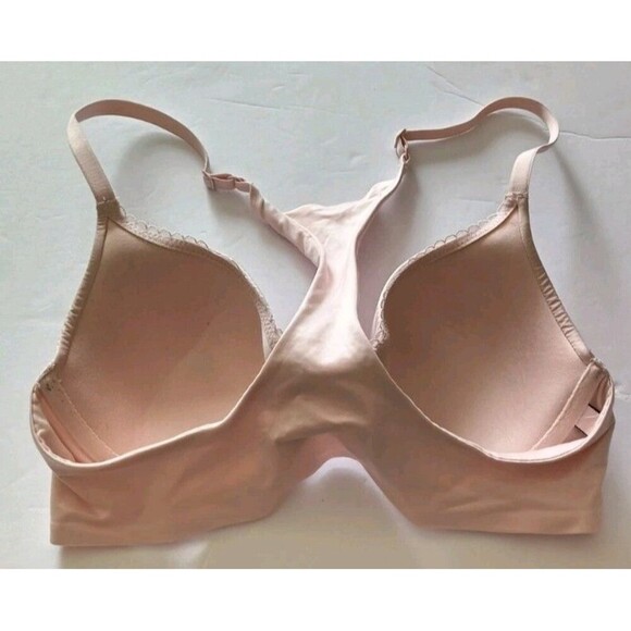 Victoria's Secret Body by Victoria Bra Front Close Racerback Size 34D Soft Pink - Picture 3 of 4